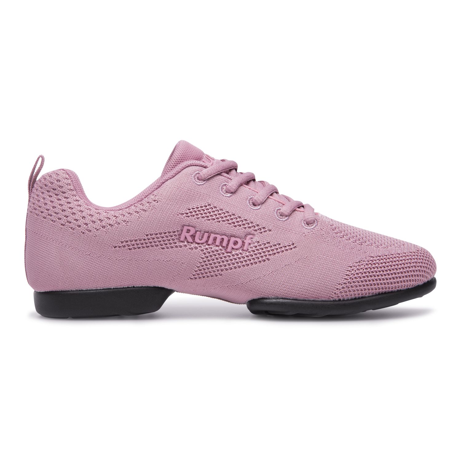 Himbeere Zuma Tanzsneaker von Rumpf mit Strickstruktur, schwarzer Sohle und Cushion Innensohle.